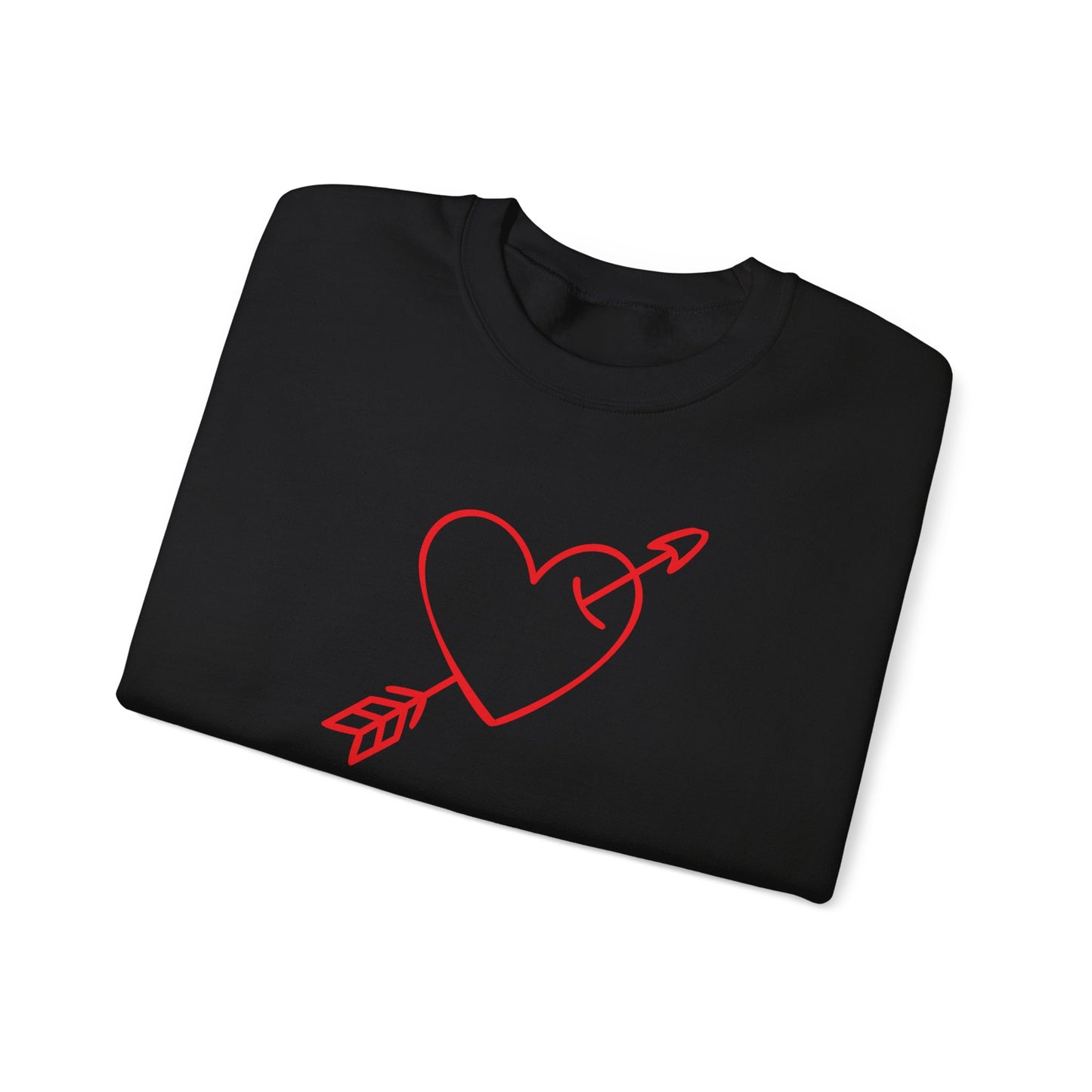 Heart Arrow Crewneck Sweatshirt — Minimal Valentine Pullover