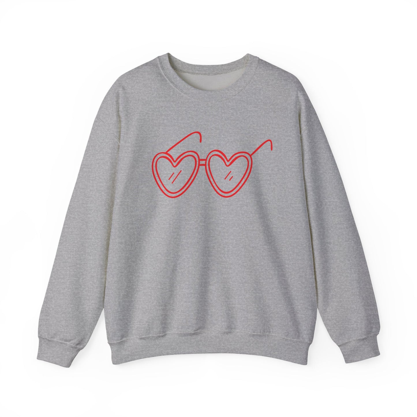 Heart Sunglasses Crewneck Sweatshirt — Cute Pink Retro Shades Pullover