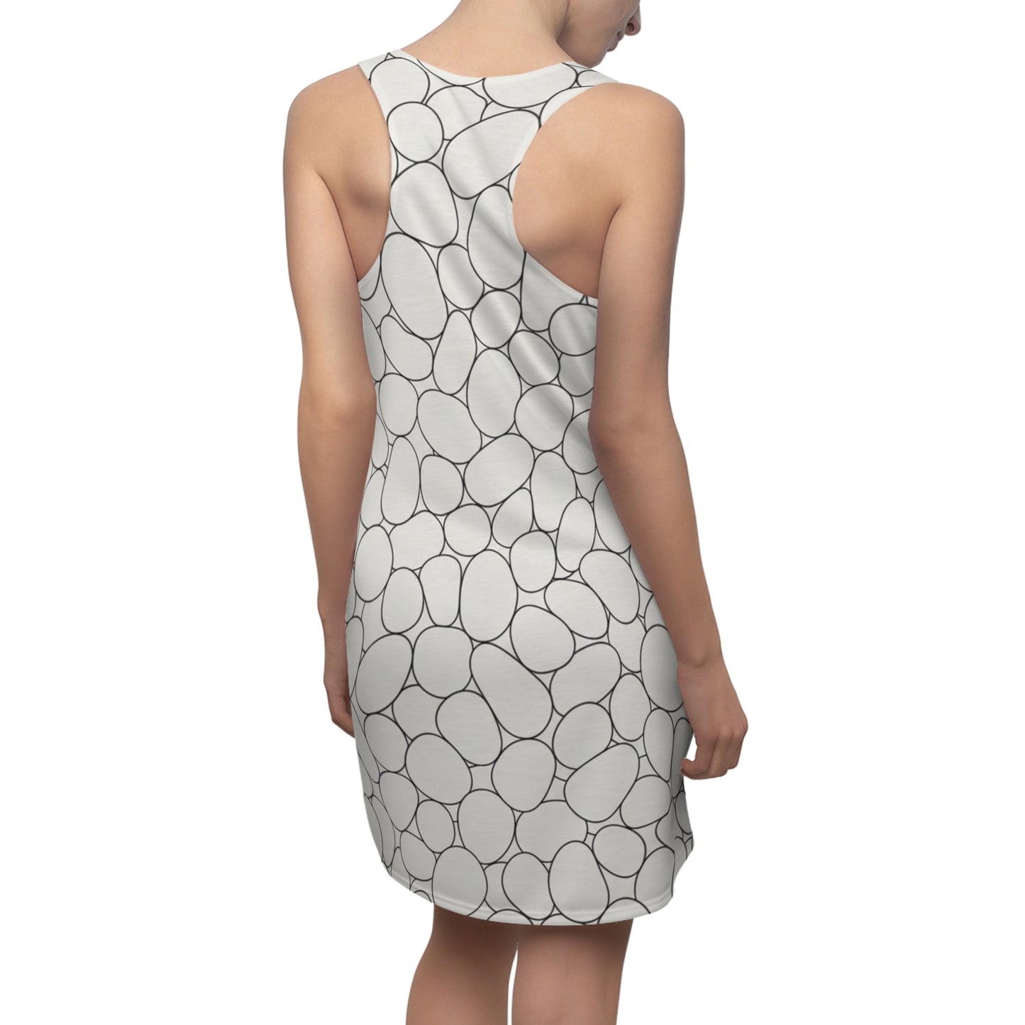 Pebble Print Racerback Dress — Women's All-Over Stone Pattern Sundress