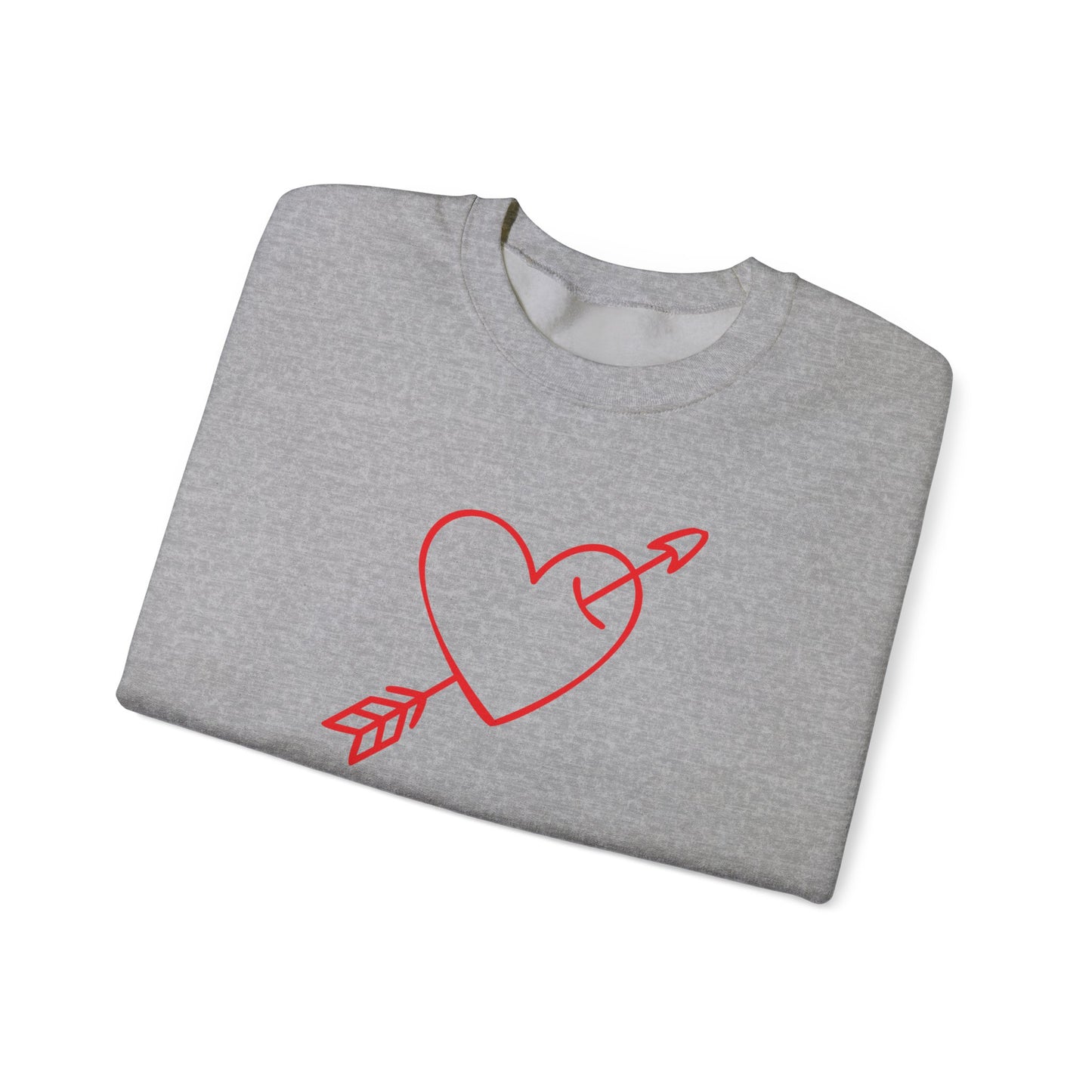Heart Arrow Crewneck Sweatshirt — Minimal Valentine Pullover