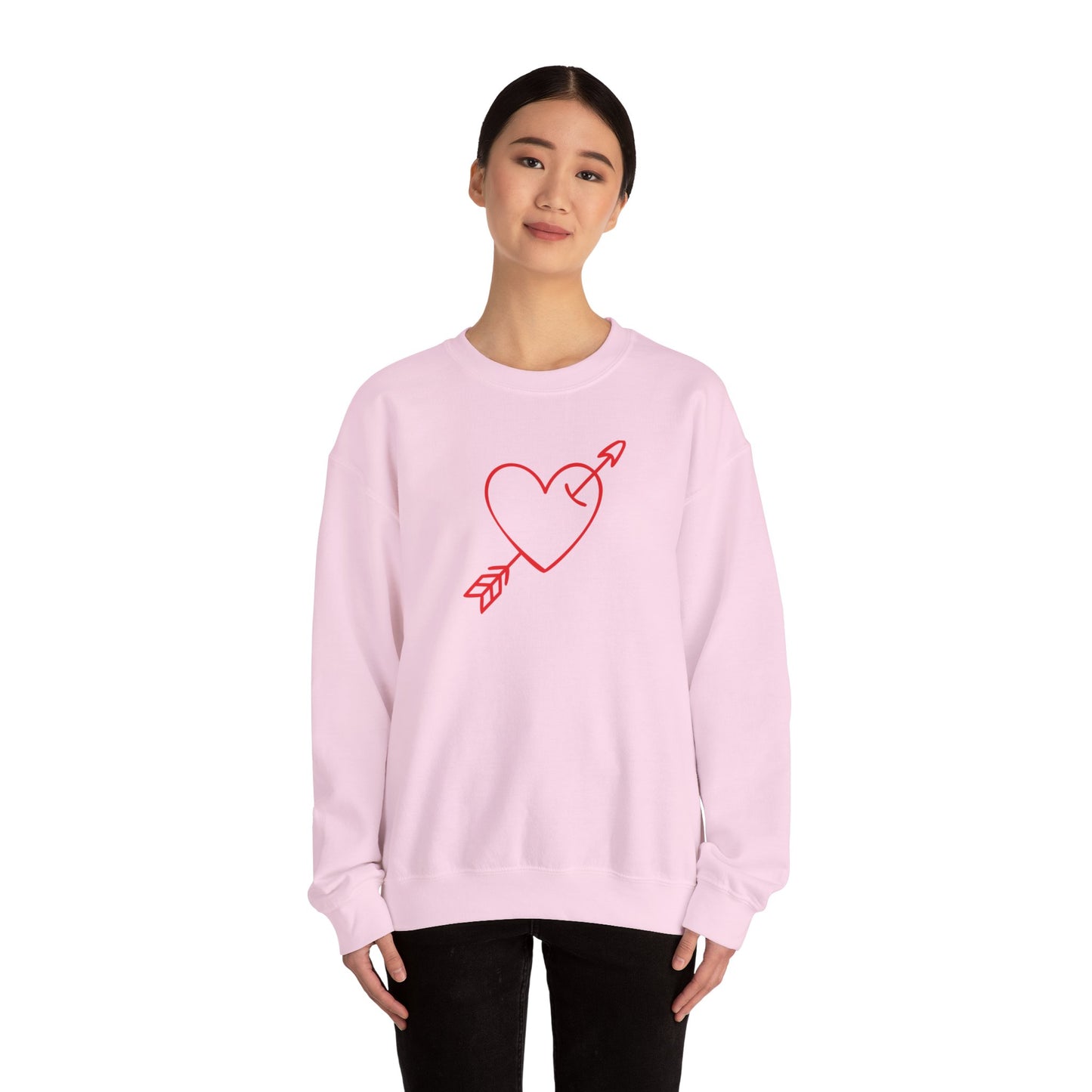 Heart Arrow Crewneck Sweatshirt — Minimal Valentine Pullover