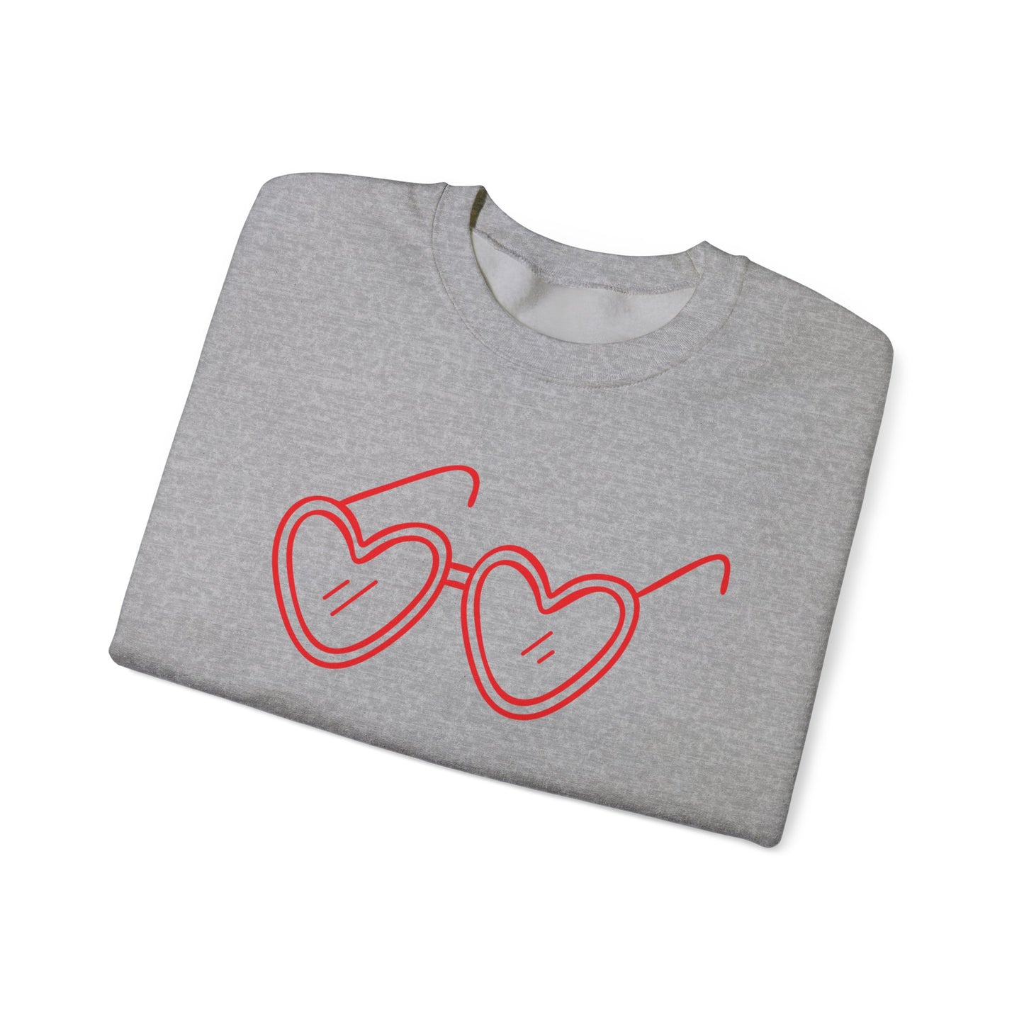 Heart Sunglasses Crewneck Sweatshirt — Cute Pink Retro Shades Pullover