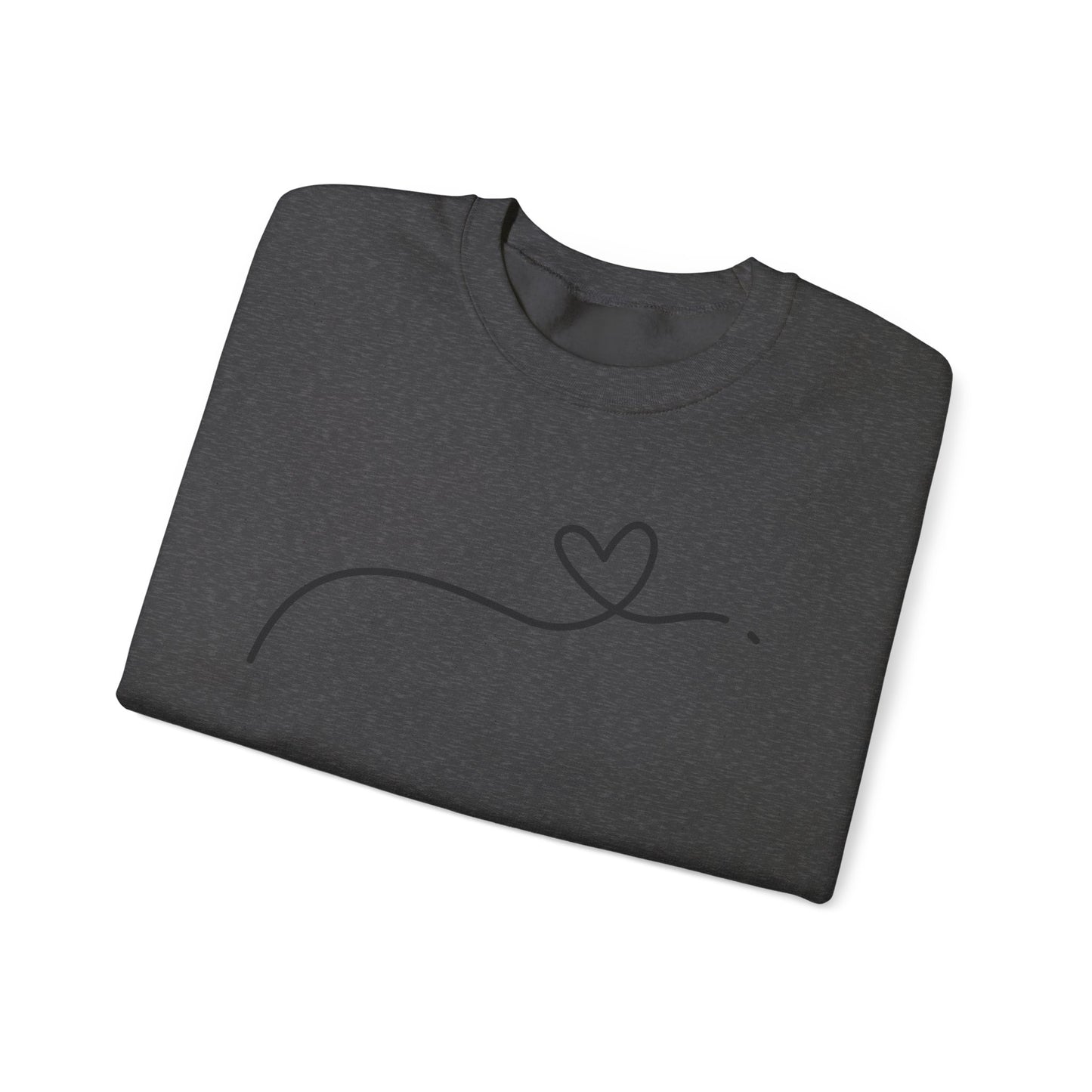 Heart Line Crewneck Sweatshirt – Minimalist Love Graphic