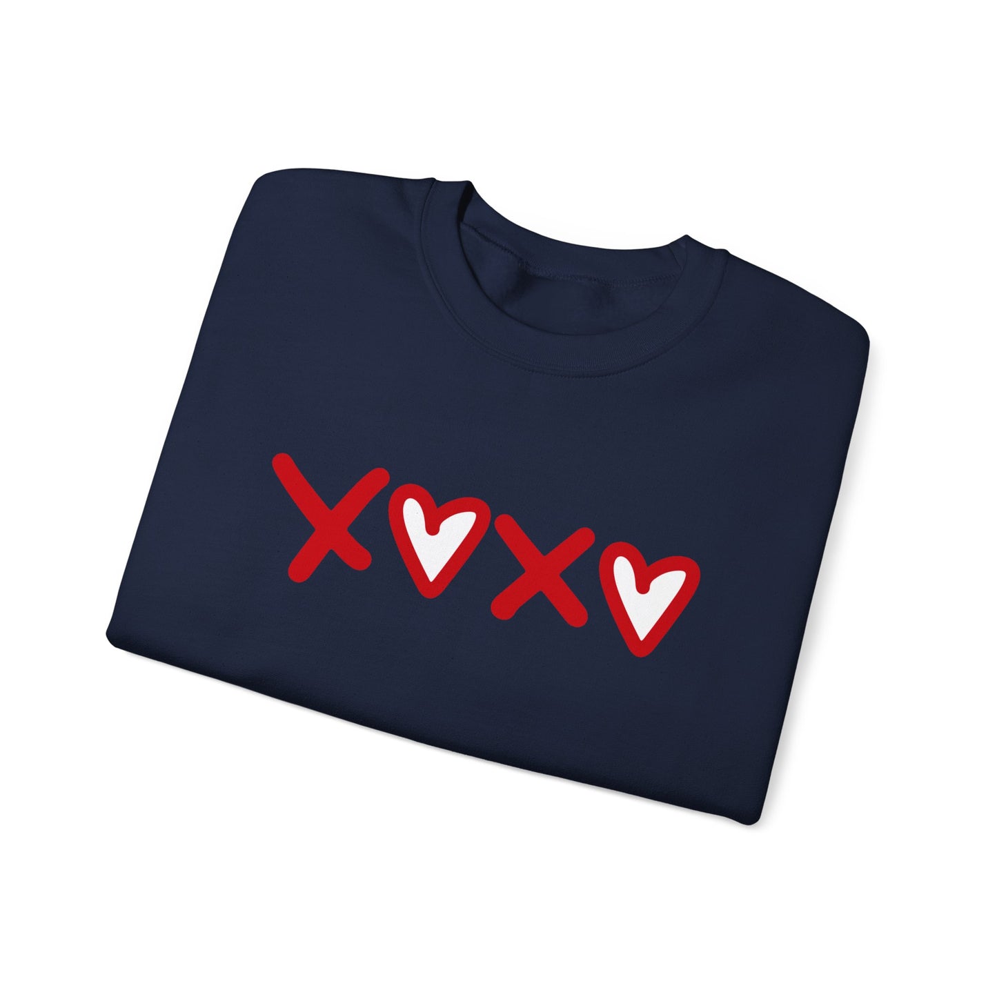 Crewneck Sweatshirt — Red XOXO Hearts Valentine’s Love Graphic