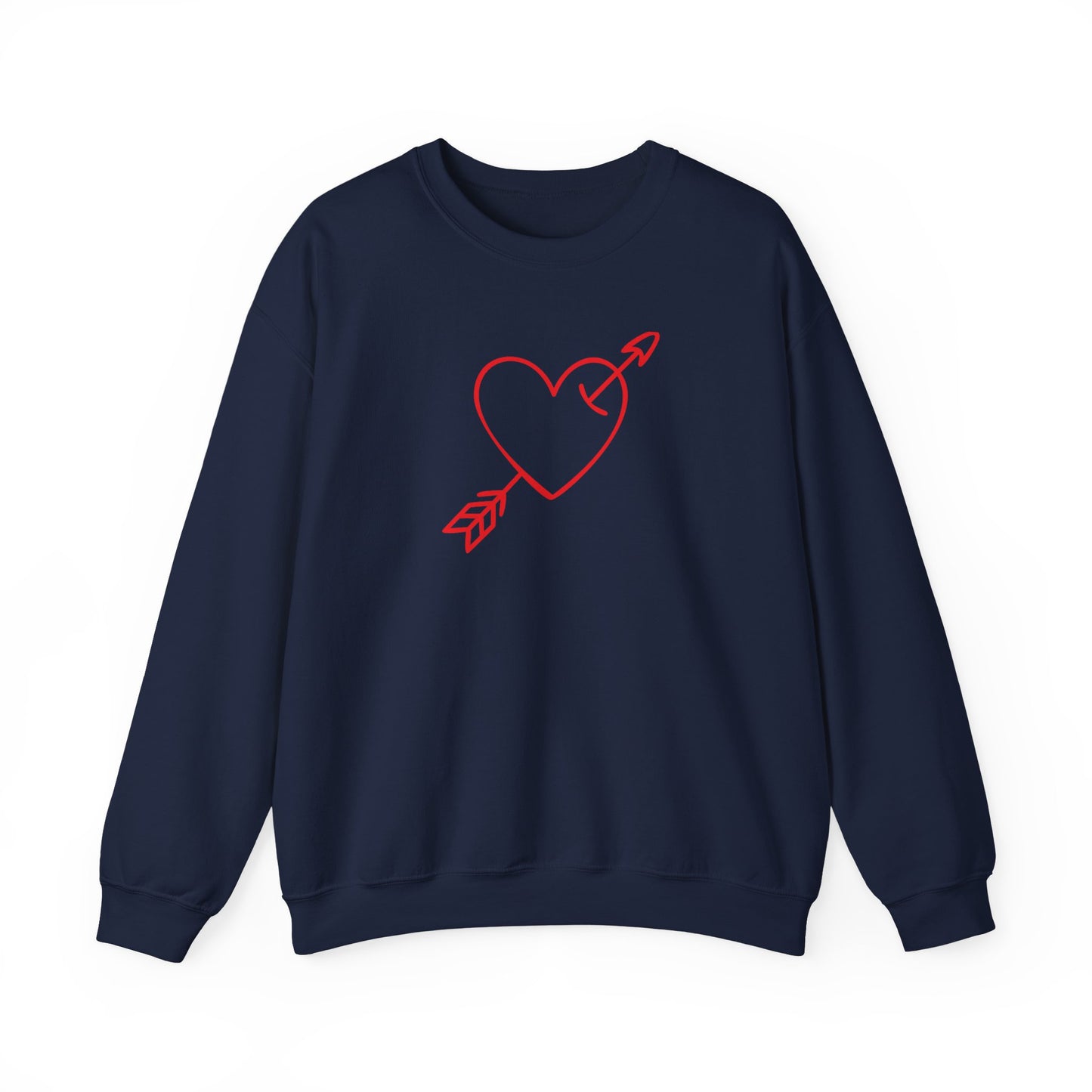 Heart Arrow Crewneck Sweatshirt — Minimal Valentine Pullover