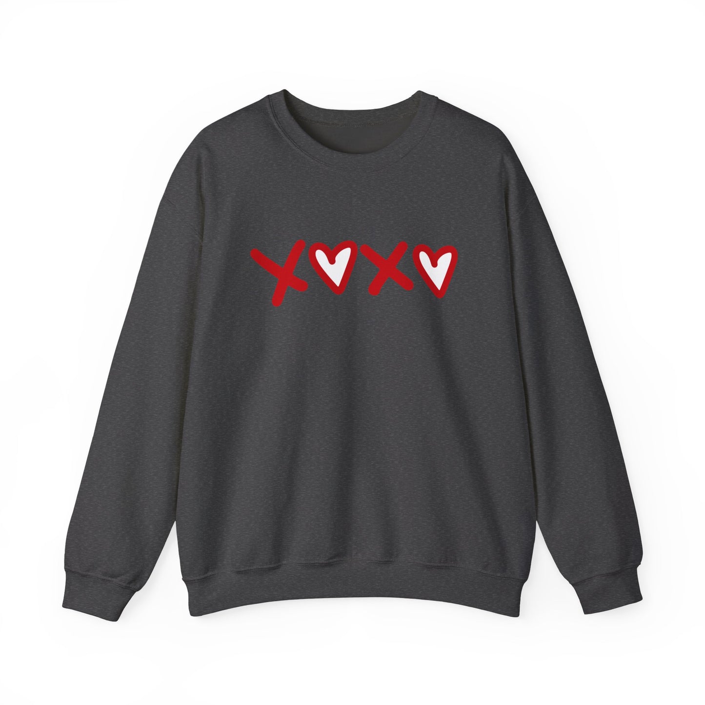 Crewneck Sweatshirt — Red XOXO Hearts Valentine’s Love Graphic