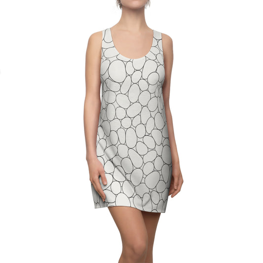 Pebble Print Racerback Dress — Women's All-Over Stone Pattern Sundress