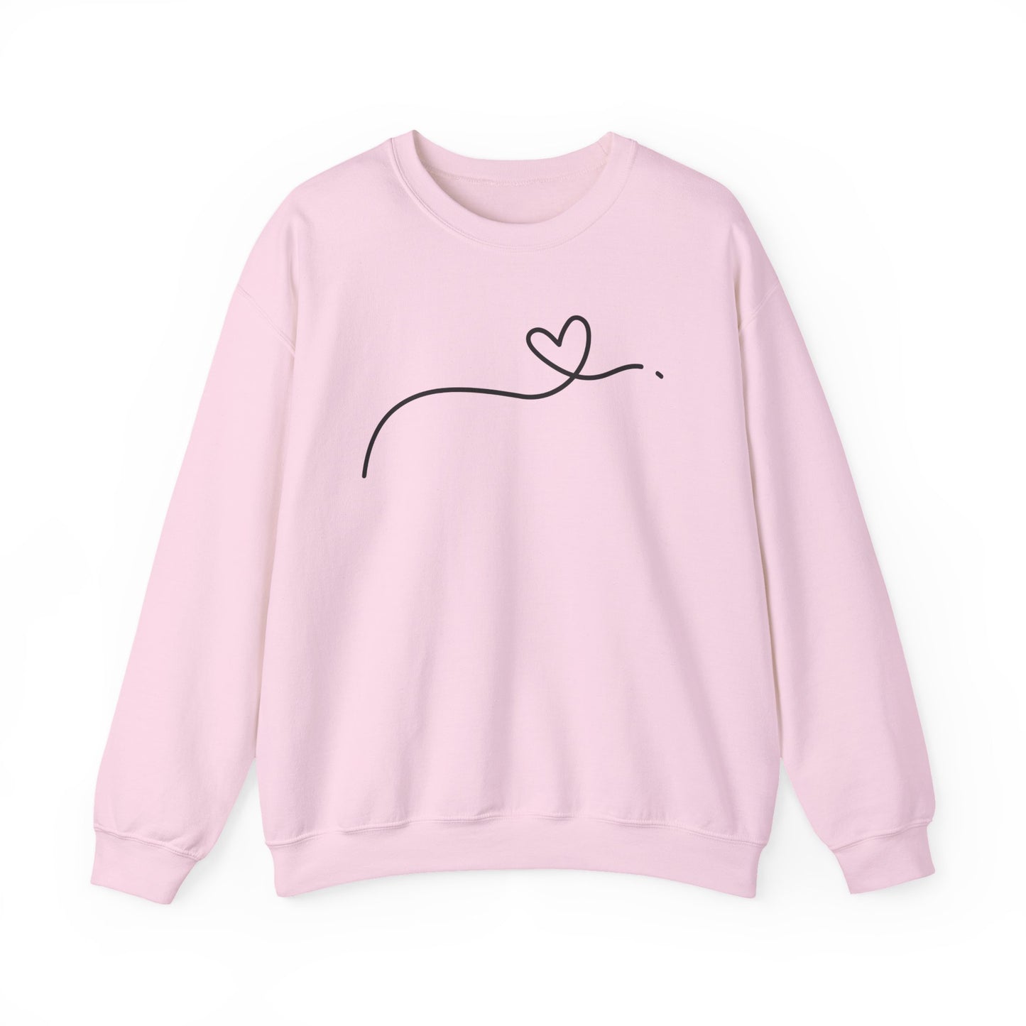 Heart Line Crewneck Sweatshirt – Minimalist Love Graphic