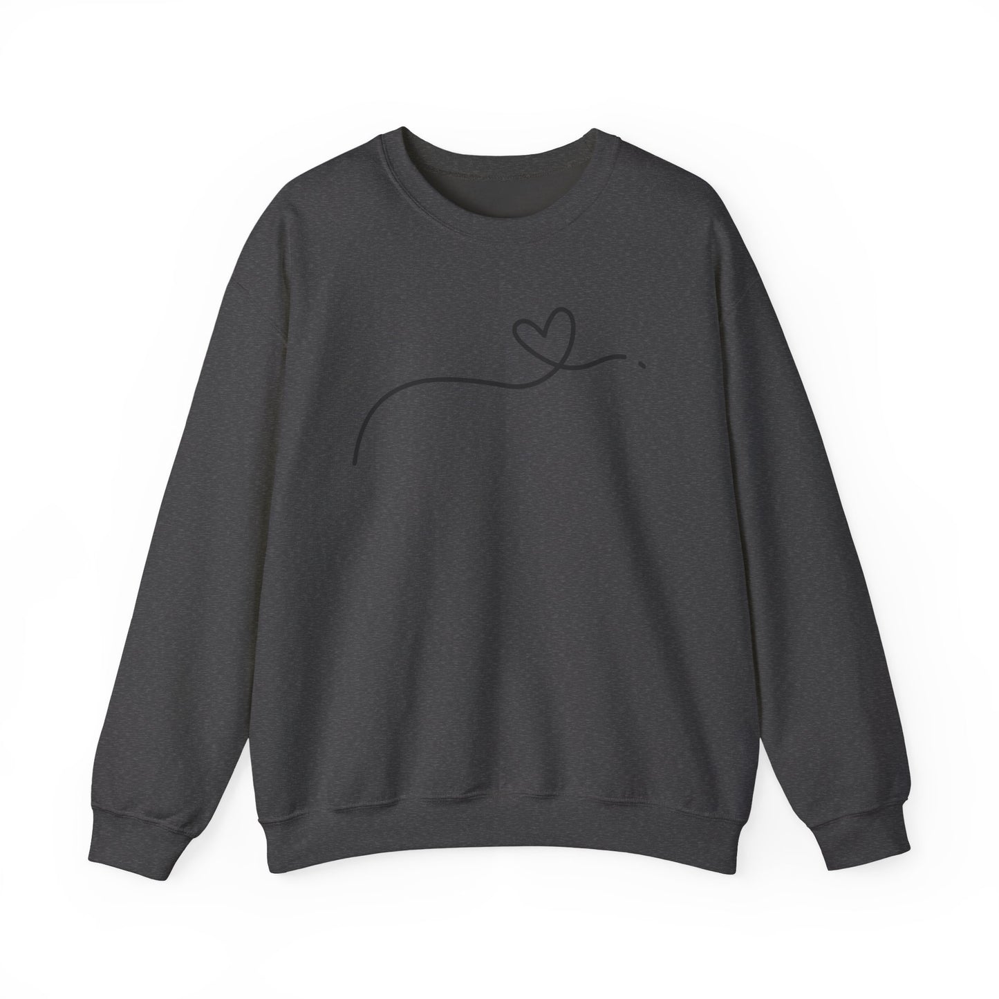 Heart Line Crewneck Sweatshirt – Minimalist Love Graphic