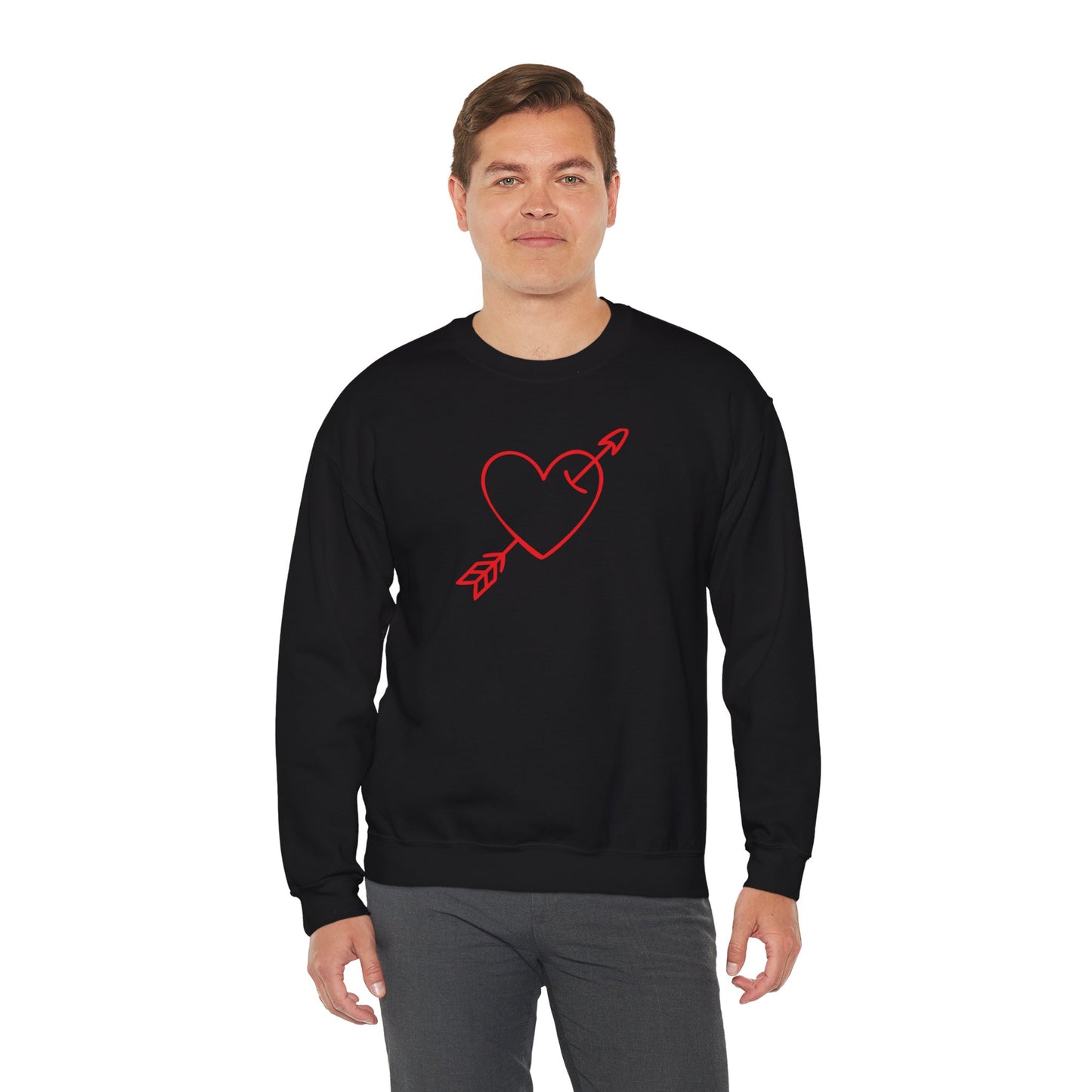 Heart Arrow Crewneck Sweatshirt — Minimal Valentine Pullover