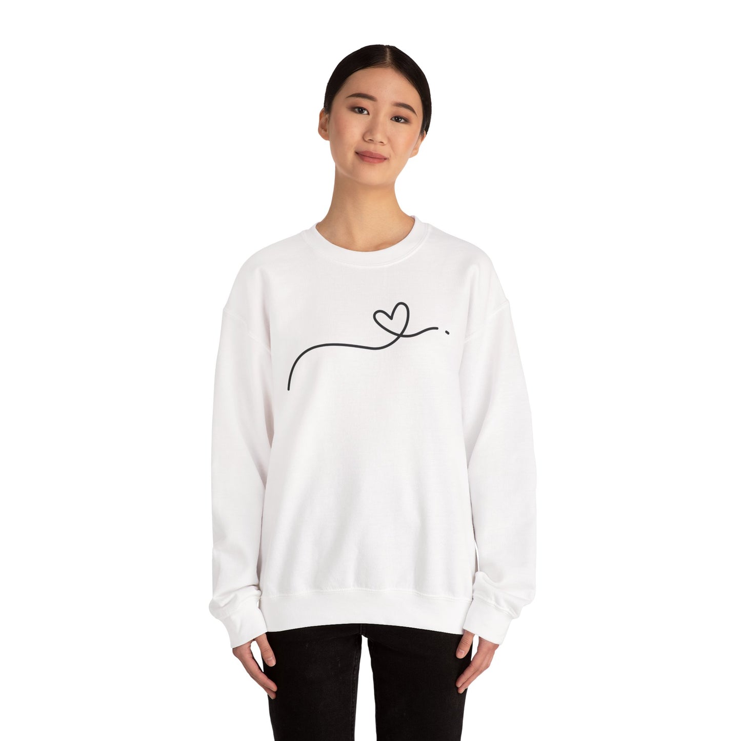 Heart Line Crewneck Sweatshirt – Minimalist Love Graphic