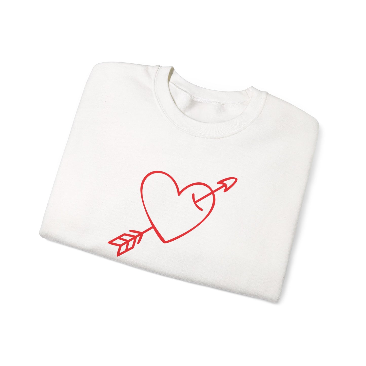 Heart Arrow Crewneck Sweatshirt — Minimal Valentine Pullover
