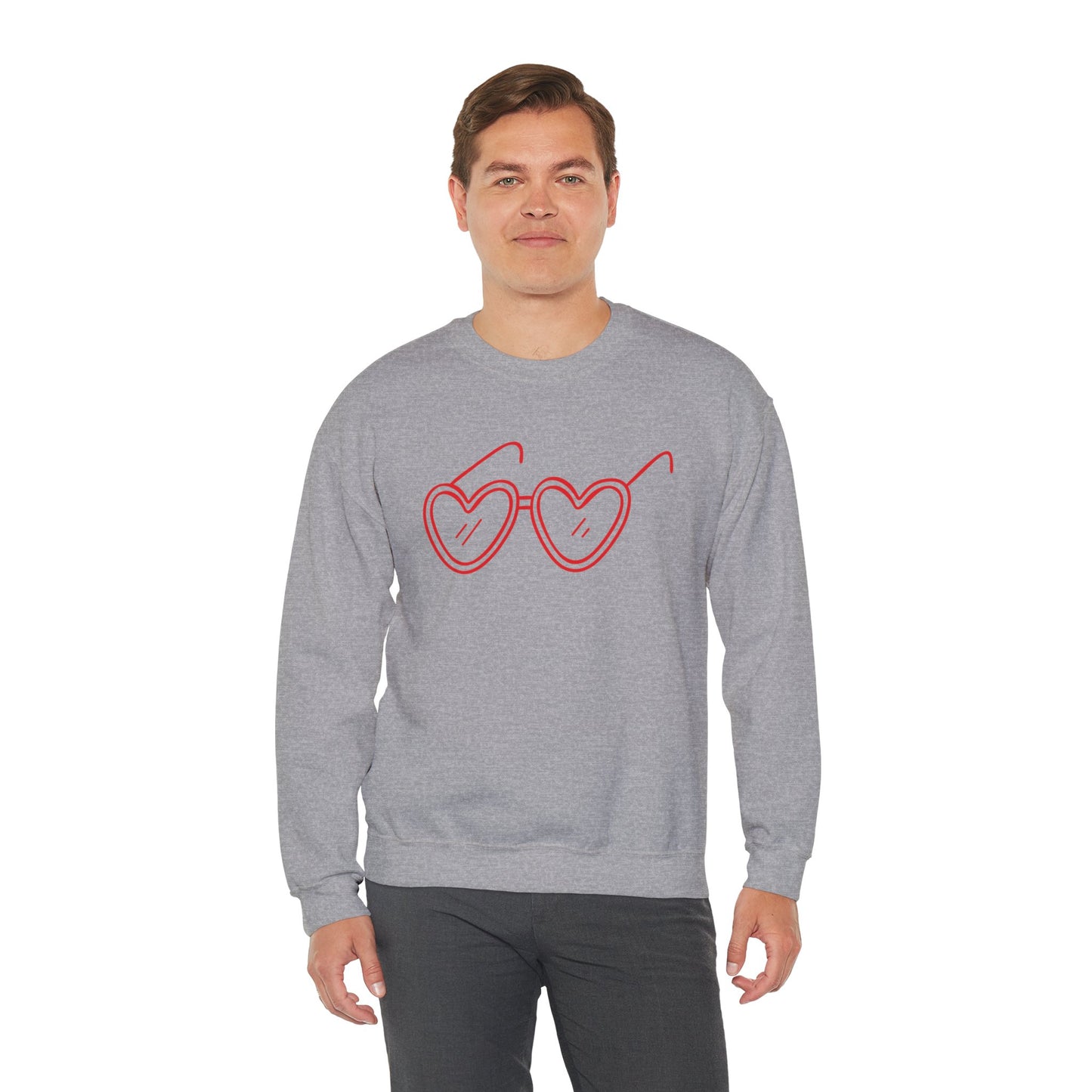 Heart Sunglasses Crewneck Sweatshirt — Cute Pink Retro Shades Pullover