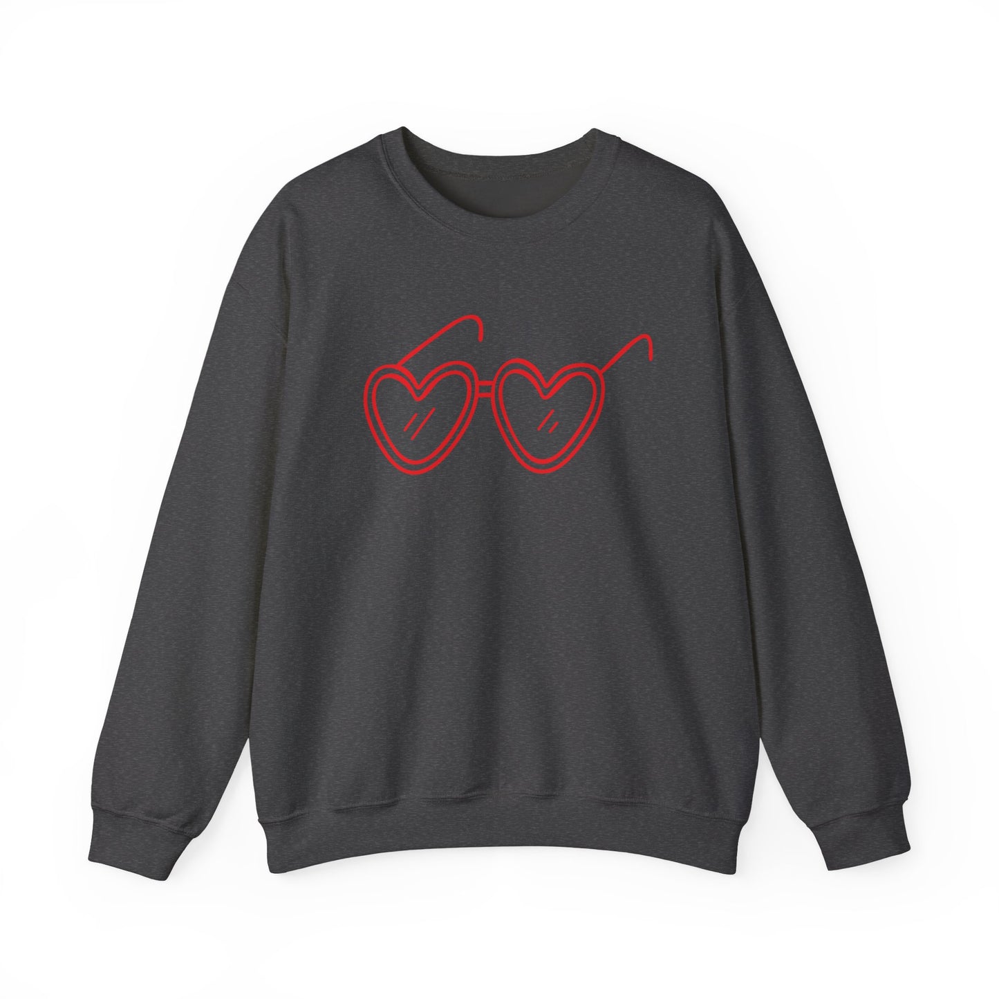 Heart Sunglasses Crewneck Sweatshirt — Cute Pink Retro Shades Pullover