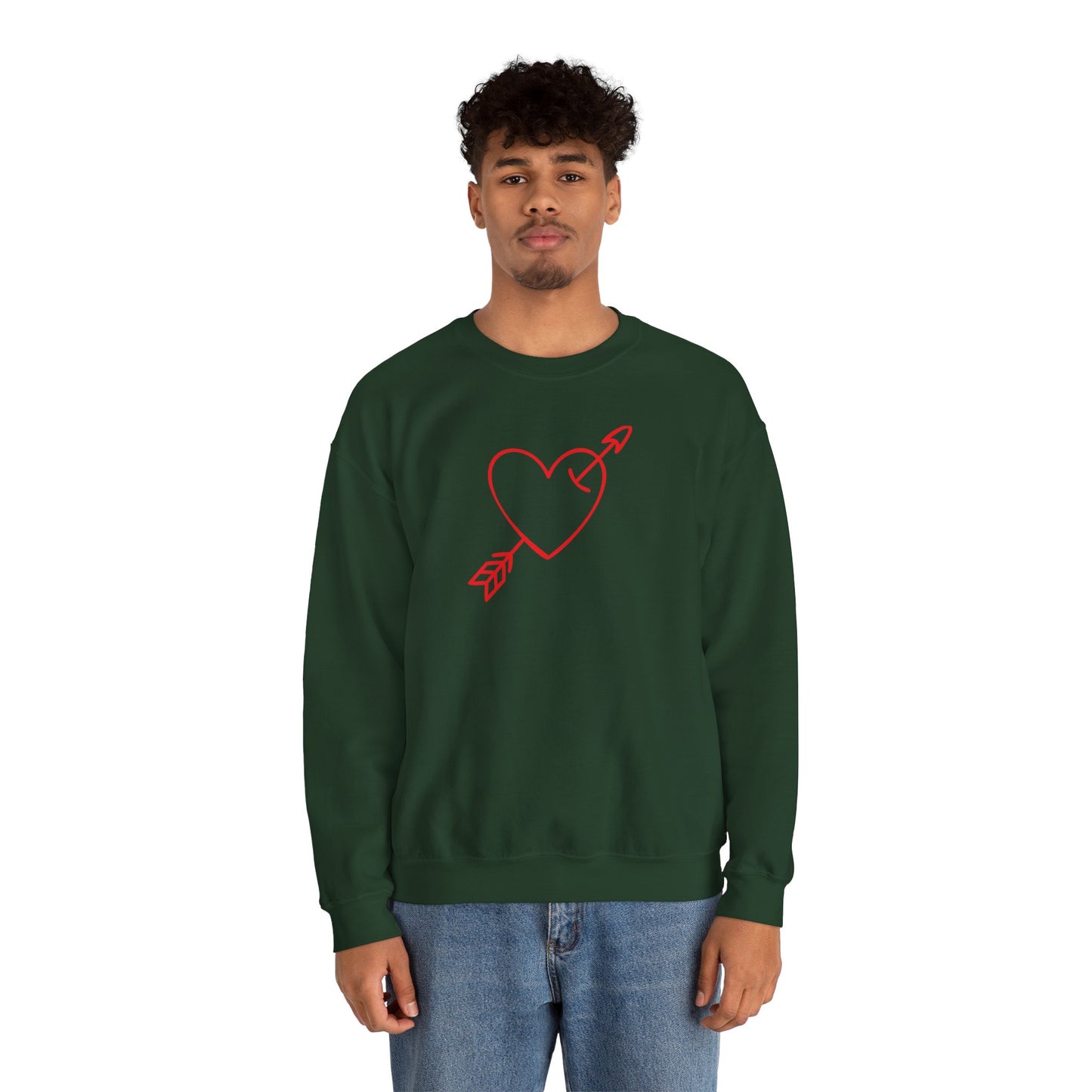 Heart Arrow Crewneck Sweatshirt — Minimal Valentine Pullover