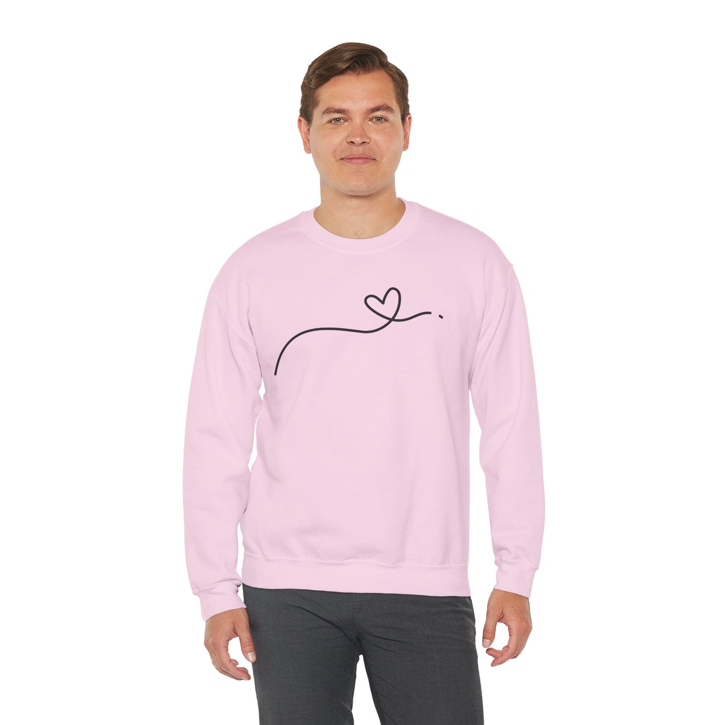 Heart Line Crewneck Sweatshirt – Minimalist Love Graphic