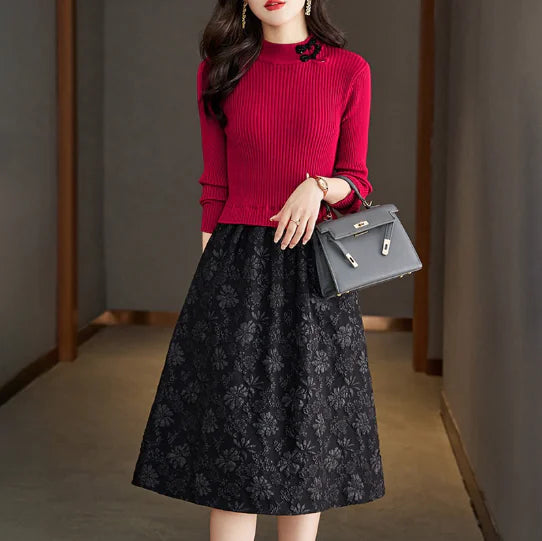 Ribbed Knit Midi Dress