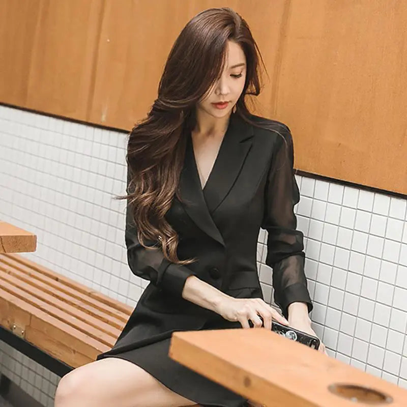 Double-Breasted Suit Dress