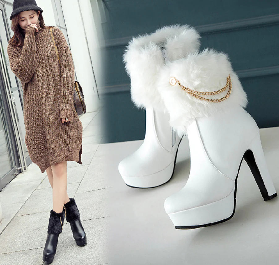 Chunky Heel Ankle Boots - Short and High Heel Styles