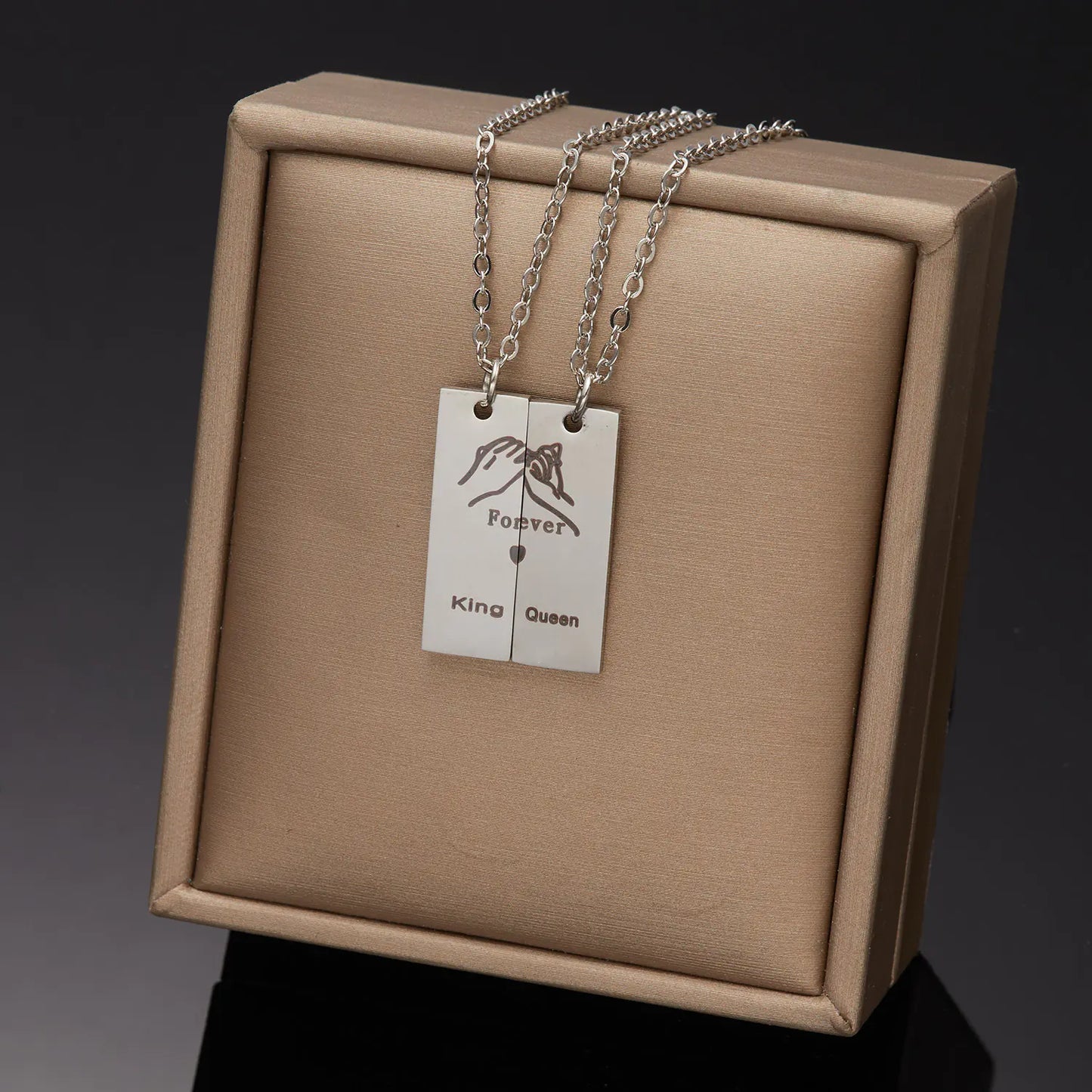 Stainless Steel Couple Necklace for Valentine's Day Gift