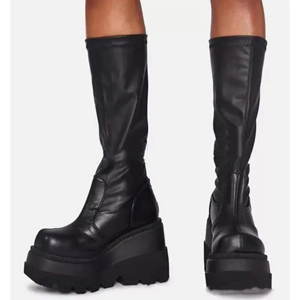Wedge Heel Platform Boots
