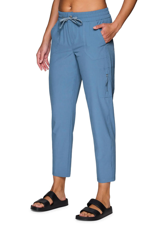 Avalanche Womens Ripstop Pant with UPF 50 Protection Everyday Hiking Ankle Pant with Pockets Quick Drying Pant for Hiking Golf Travel Azure Blue L