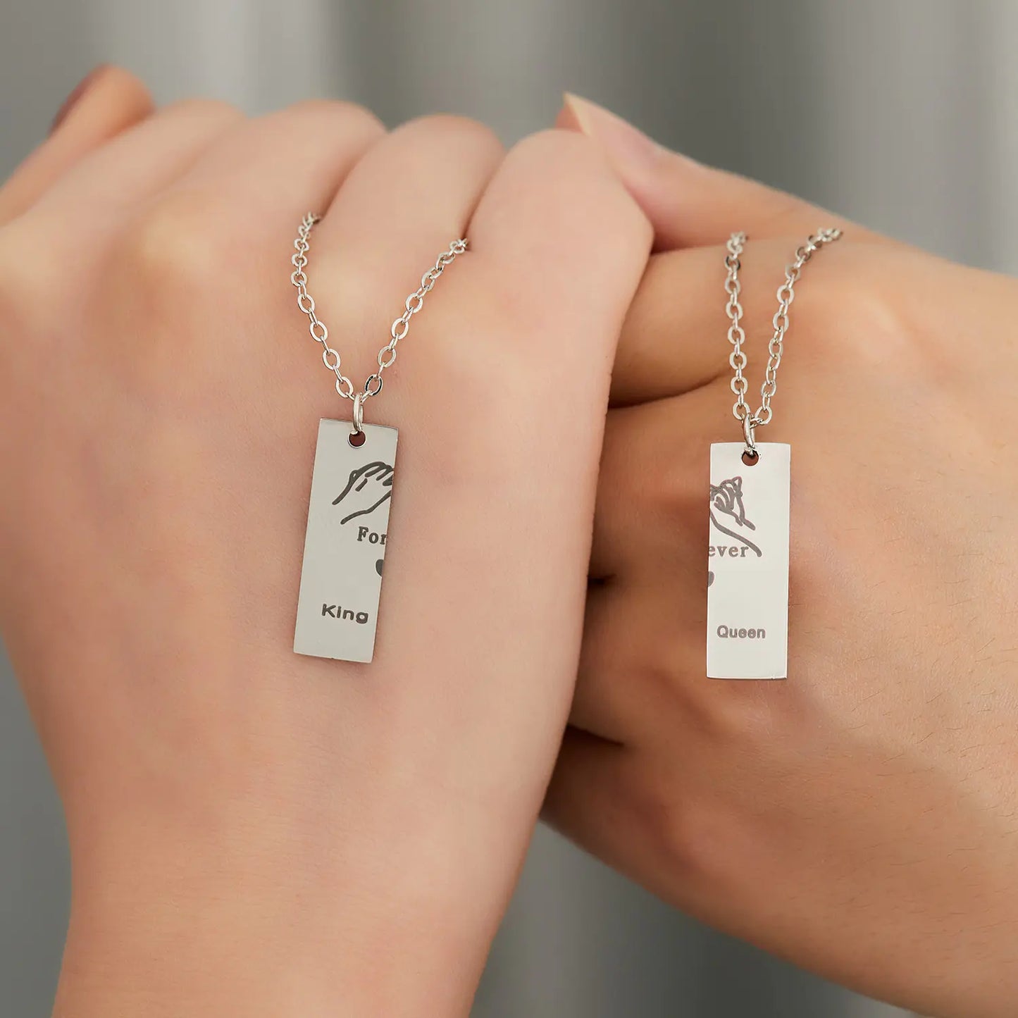 Stainless Steel Couple Necklace for Valentine's Day Gift