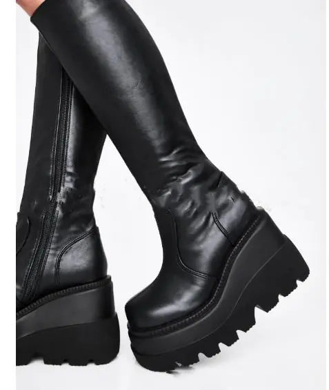 Wedge Heel Platform Boots
