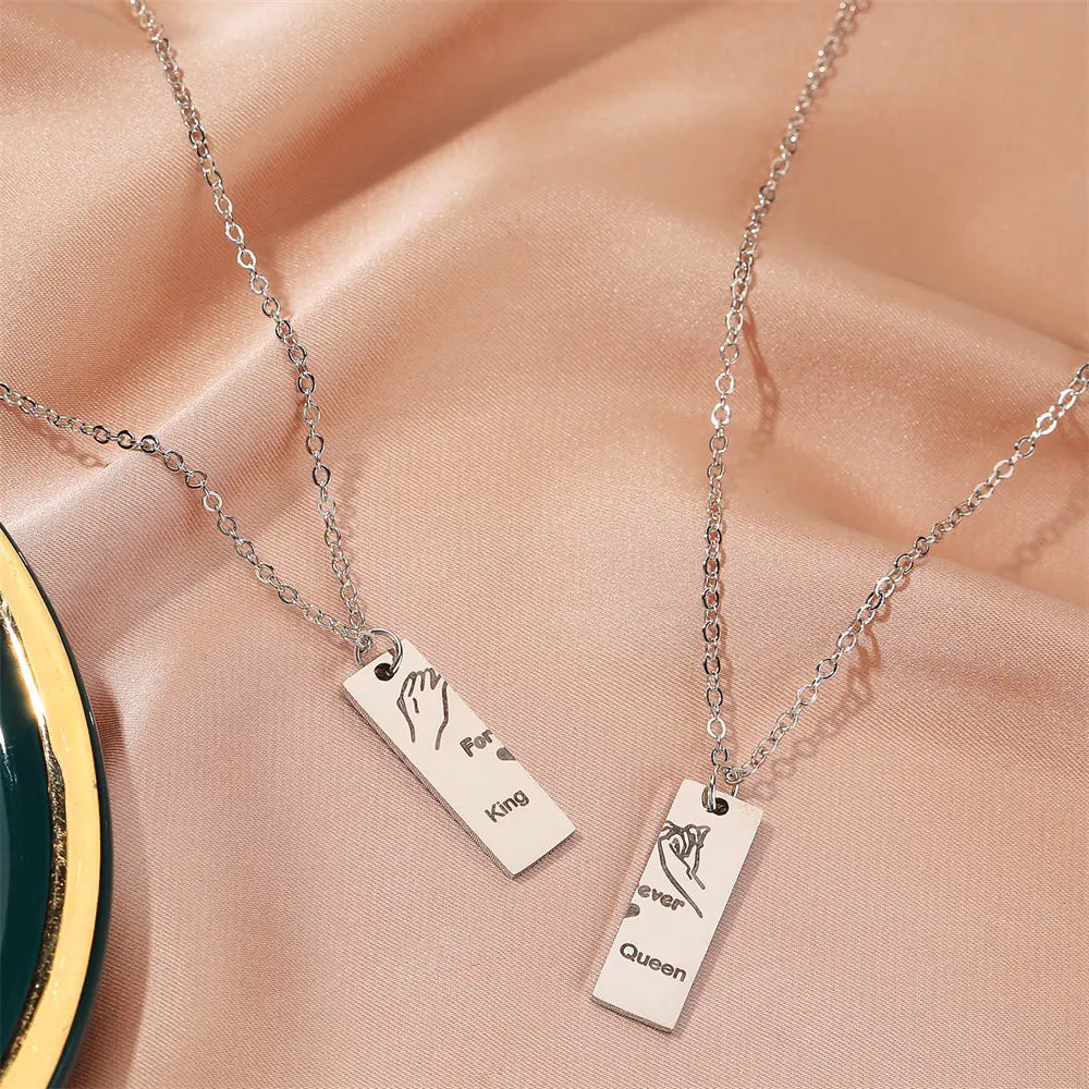 Stainless Steel Couple Necklace for Valentine's Day Gift